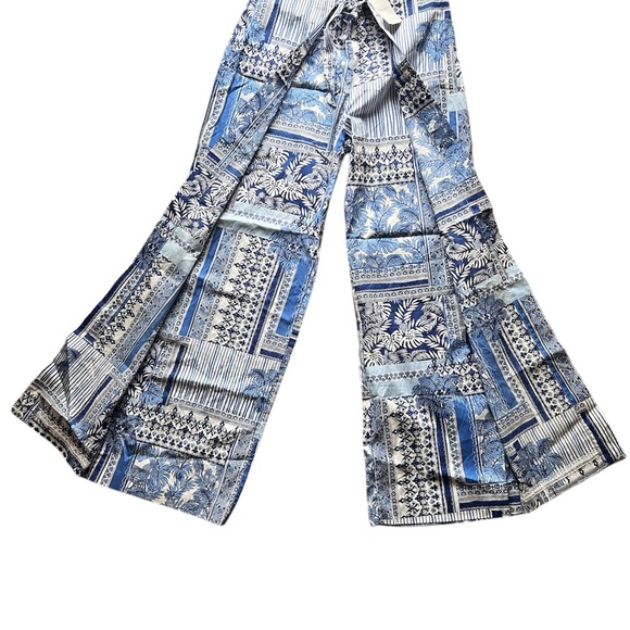 J. McLaughlin Eugene Pant in White Blue Palm Park |  XS NWT - Picture 4 of 8